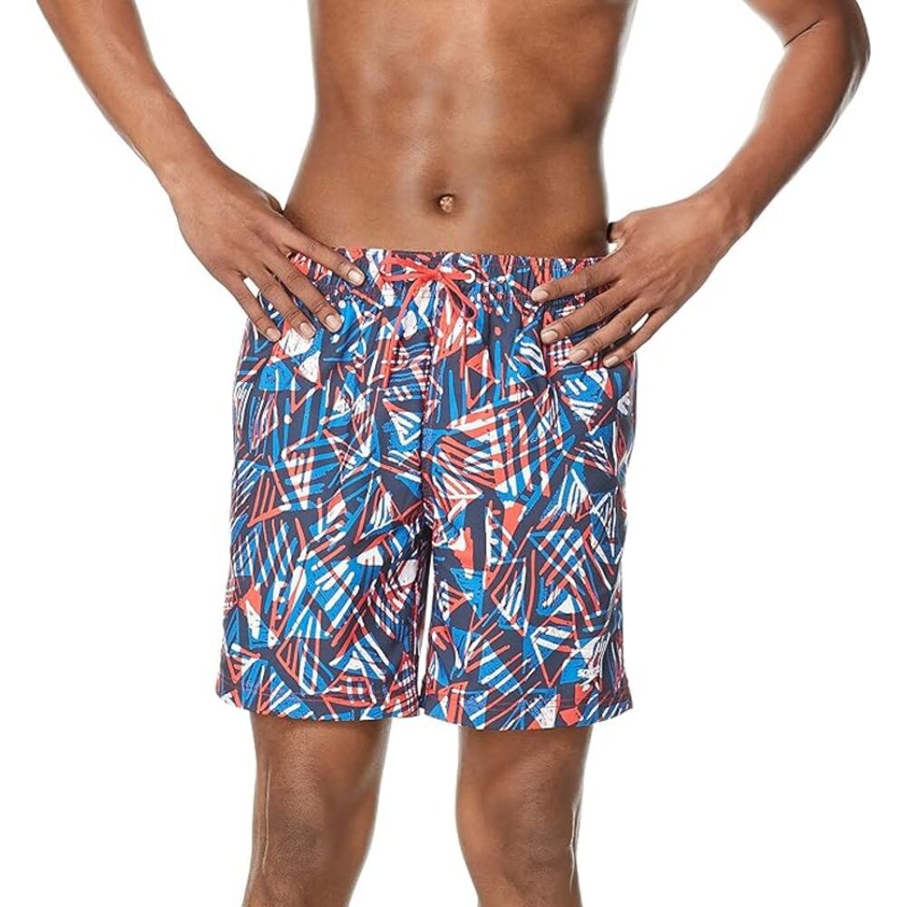 NWT Speedo Men's Swim Trunk Mid Length Redondo Printed SMALL